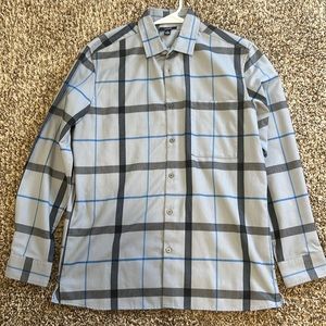 Alfani Polyester Grey/Blue Dress Shirt